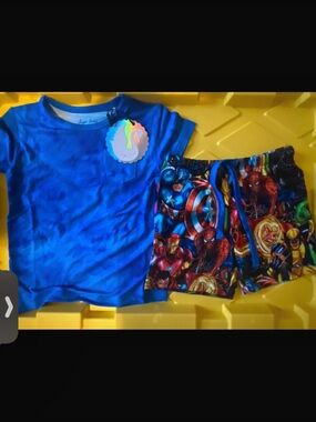 Sugar Swan 3t boys Superhero daywear short set Avengers NWT